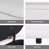 Artiss Storage Ottoman Blanket Box 87cm Boucle Fabric Oval - Rear View