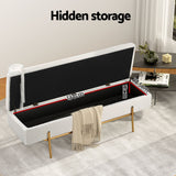 Artiss Storage Ottoman Bed 140cm Pillow Boucle Fabric - 45-Degree Angle