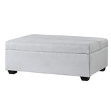 Artiss Ottoman Storage Sofa Bed 112cm Foldable Grey - Close-Up Angle