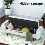 Artiss Storage Ottoman Blanket Box Armrest 140cm Grey - 45-Degree Angle
