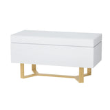 Artiss Storage Ottoman Blanket Box Criss-cross Linen White - Close-Up Angle
