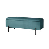 Artiss Storage Ottoman Blanket Box 140cm Velvet Green - Close-Up Angle