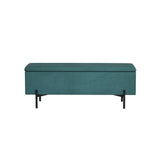Artiss Storage Ottoman Blanket Box 140cm Velvet Green - Side View