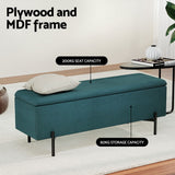 Artiss Storage Ottoman Blanket Box 140cm Velvet Green - Top-Down View
