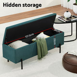 Artiss Storage Ottoman Blanket Box 140cm Velvet Green - 45-Degree Angle