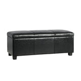 Oikiture Storage Ottoman PU Leather Large Black