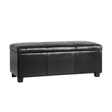 Oikiture Storage Ottoman PU Leather Large Black