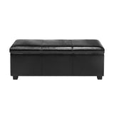 Oikiture Storage Ottoman PU Leather Large Black