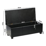 Oikiture Storage Ottoman PU Leather Large Black