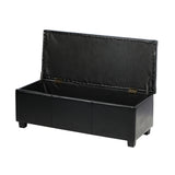 Oikiture Storage Ottoman PU Leather Large Black