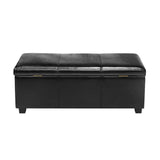 Oikiture Storage Ottoman PU Leather Large Black