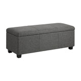 Oikiture Storage Ottoman Linen Fabric Large