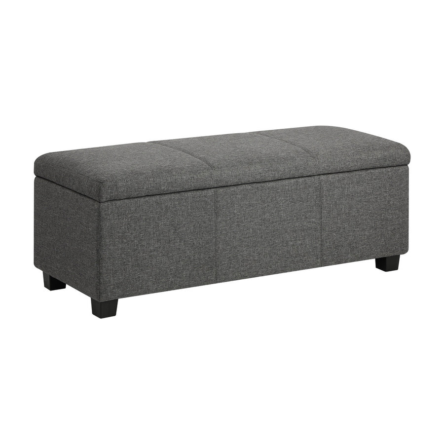 Oikiture Storage Ottoman Linen Fabric Large