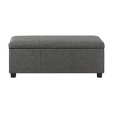 Oikiture Storage Ottoman Linen Fabric Large