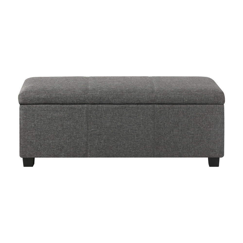 Oikiture Storage Ottoman Linen Fabric Large