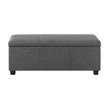 Oikiture Storage Ottoman Linen Fabric Large - Close-Up Angle