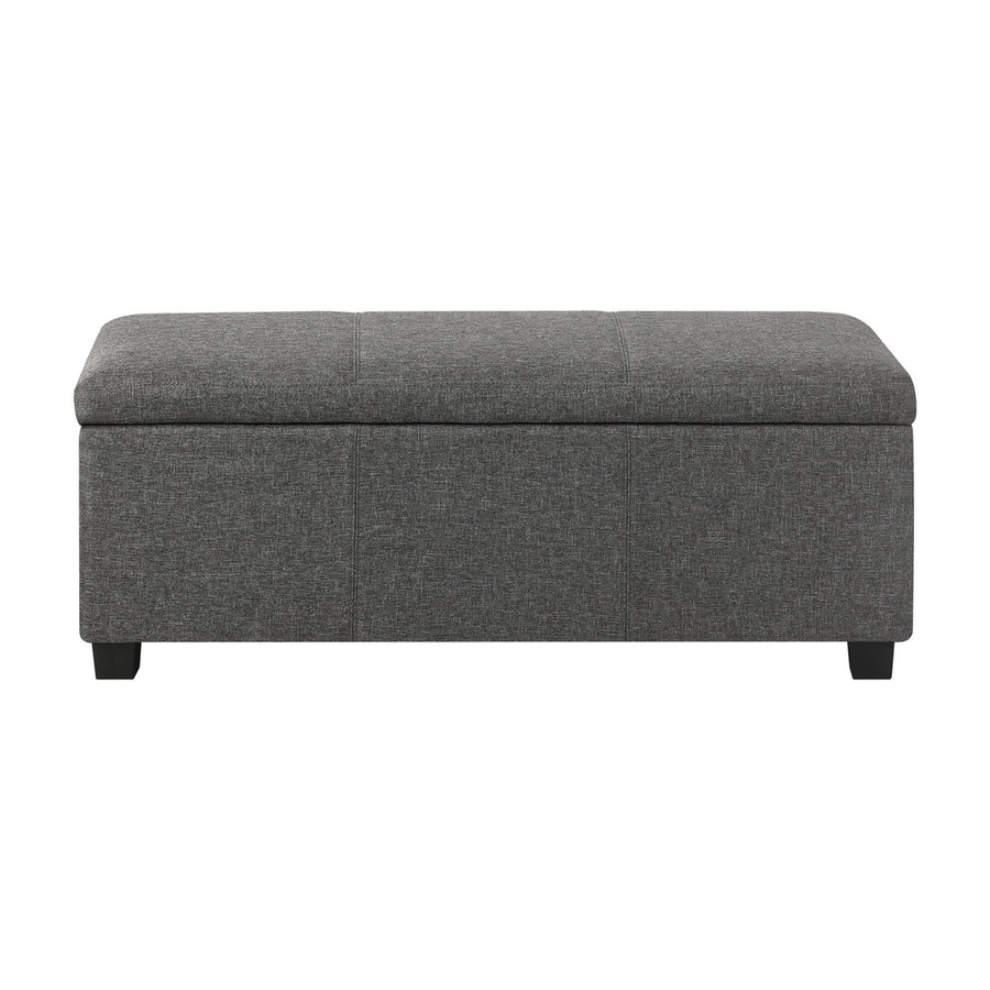 Oikiture Storage Ottoman Linen Fabric Large, image 7