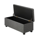 Oikiture Storage Ottoman Linen Fabric Large