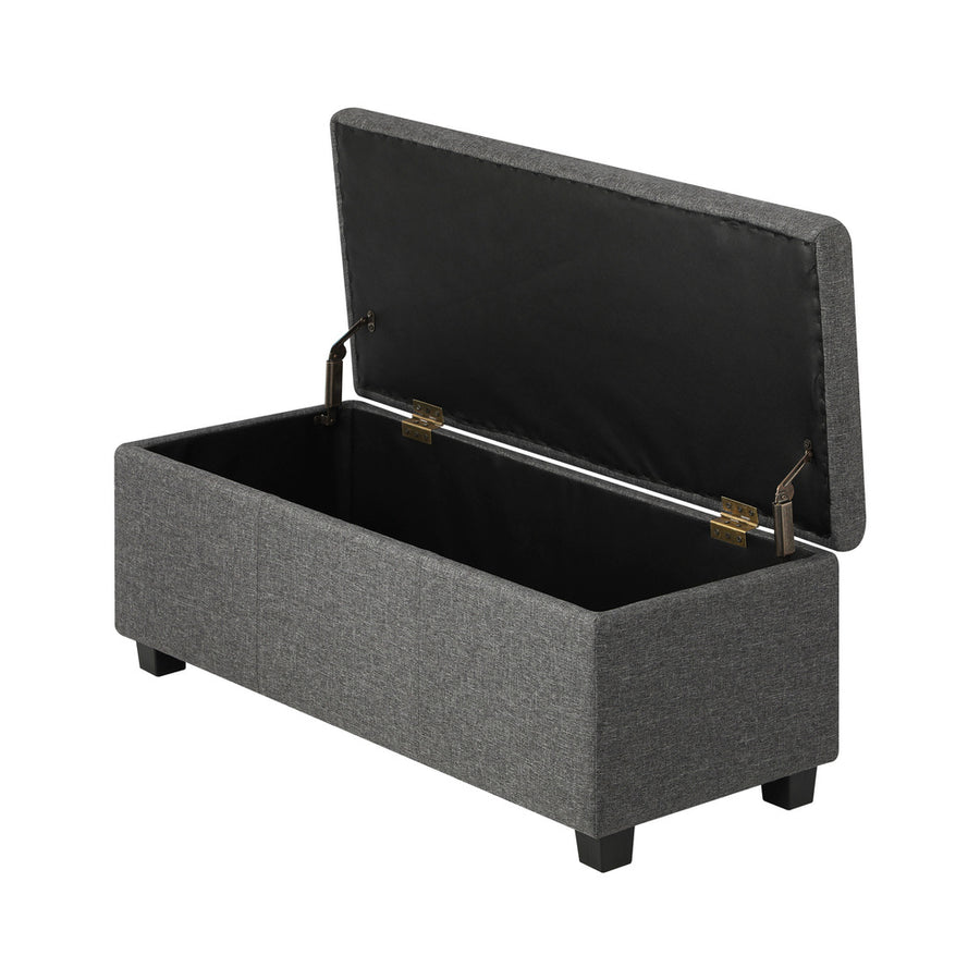 Oikiture Storage Ottoman Linen Fabric Large, image 4