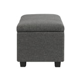 Oikiture Storage Ottoman Linen Fabric Large