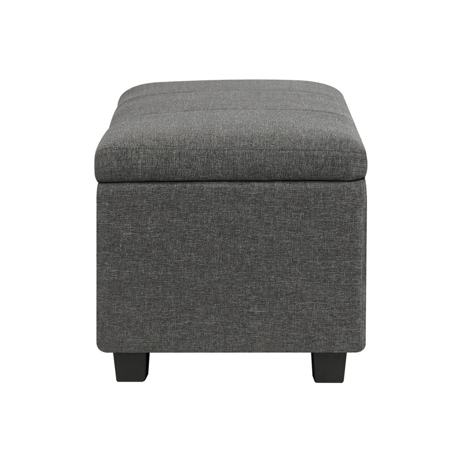 Oikiture Storage Ottoman Linen Fabric Large, Storage