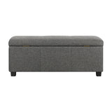 Oikiture Storage Ottoman Linen Fabric Large - Rear View