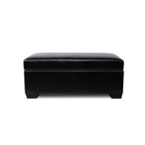 Artiss Storage Ottoman Blanket Box 80cm Leather Black - Side View