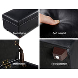 Artiss Storage Ottoman Blanket Box 80cm Leather Black - Rear View