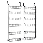 Artiss 2x Over Door Storage Pantry Organiser 6-Tier Metal Hanger Hook Black