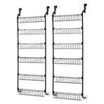 Artiss 2x Over Door Storage Pantry Organiser 6-Tier Metal Hanger Hook Black
