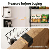Artiss 2x Over Door Storage Pantry Organiser 6-Tier Metal Hanger Hook Black - Close-Up Angle