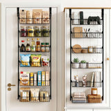 Artiss 2x Over Door Storage Pantry Organiser 6-Tier Metal Hanger Hook Black - Extra Image