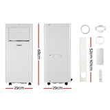 Devanti Portable Air Conditioner 7000BTU Cooling Mobile Fan Cooler Dehumidifier - Side View
