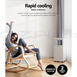 Devanti Portable Air Conditioner 7000BTU Cooling Mobile Fan Cooler Dehumidifier - Close-Up Angle