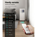 Devanti Portable Air Conditioner 7000BTU Cooling Mobile Fan Cooler Dehumidifier - 45-Degree Angle