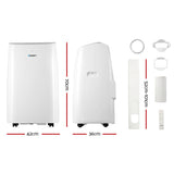 Devanti 12000BTU Portable Air Conditioner Cooling Mobile Fan Cooler Remote 3300W - Front View