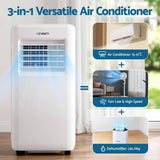 Devanti Portable Air Conditioner 9000 BTU 3-in-1 with Remote Control - 45-Degree Angle