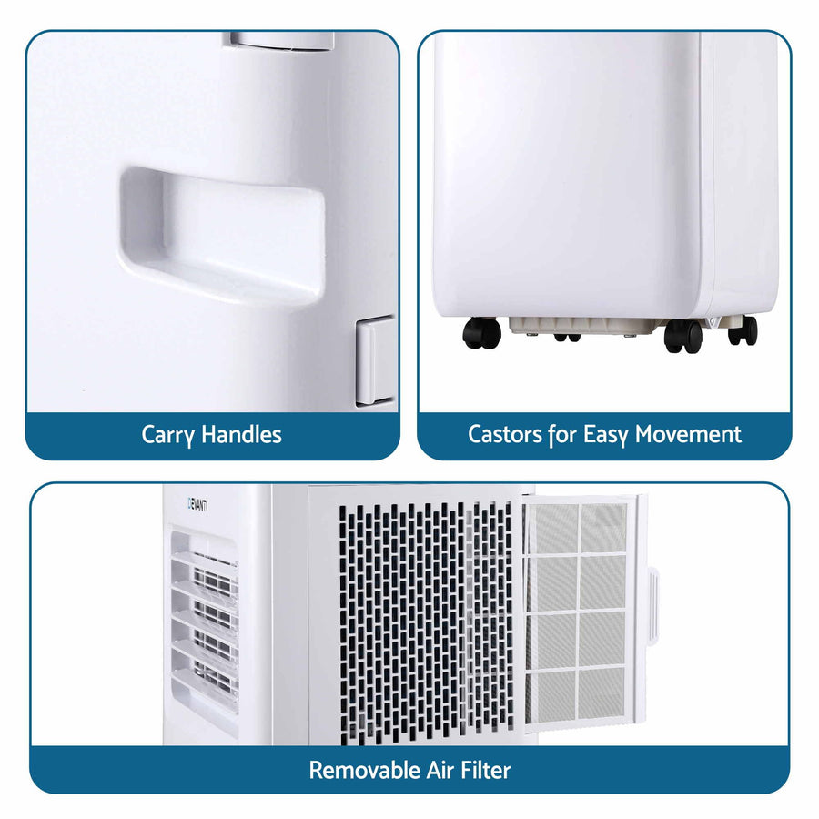 Devanti Portable Air Conditioner 9000 BTU 3-in-1 with Remote Control