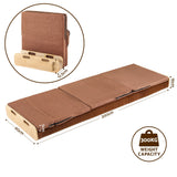 Artiss Folding Kraft Paper Bed Frame with Mattress and Pillow 300kg Capacity 200x60cm - Front View