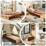 Artiss Folding Kraft Paper Bed Frame with Mattress and Pillow 300kg Capacity 200x60cm - Close-Up Angle