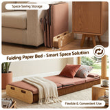 Artiss Folding Kraft Paper Bed Frame with Mattress and Pillow 300kg Capacity 200x60cm - Low Angle