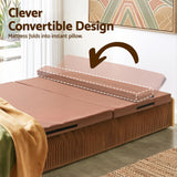 Artiss Folding Kraft Paper Bed Frame with Mattress and Pillow 300kg Capacity 200x60cm - Extra Image