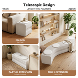 Artiss Folding Paper Bench With 4 PU Leather Seat Pads Expandable Accordion Stool For 4 Seats - Rear View