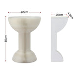 Artiss Paper End Table Honeycomb Coffee Table Foldable Round Bedside Side Table White 40x55cm - Side View