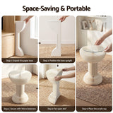 Artiss Paper End Table Honeycomb Coffee Table Foldable Round Bedside Side Table White 40x55cm - Rear View