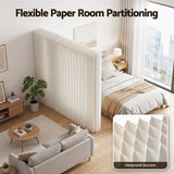 Artiss Paper Room Divider Folding Partition Screen Honeycomb Privacy Screen Freestanding 150cm White - Rear View