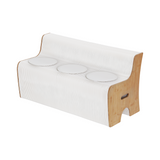 Artiss Folding Kraft Paper Sofa 3 Seater Accordion Bench with PU Leather Cushion Collapsible Couch 300kg Capacity 150x59x63cm - Side View