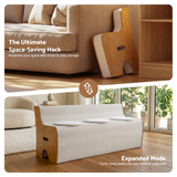 Artiss Folding Kraft Paper Sofa 3 Seater Accordion Bench with PU Leather Cushion Collapsible Couch 300kg Capacity 150x59x63cm - Top-Down View
