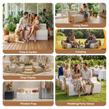 Artiss Folding Kraft Paper Sofa 3 Seater Accordion Bench with PU Leather Cushion Collapsible Couch 300kg Capacity 150x59x63cm - Close-Up Angle