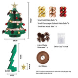 Jingle Jollys Paper Christmas Tree 47CM w/ Star Topper Xmas Decor Tabletop Green DIY Ornament Set - Side View